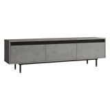 Mobile TV argento e nero 160x35x45h cm 3 ante - Titli