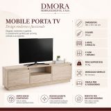 Mobile TV beige 160x29x42h cm 3 ante - Morrigan