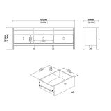 Mobile TV bianco 151x38x54h cm in legno - Astana