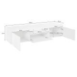 Mobile TV bianco 160x40x35h cm 3 ante - Edoarda