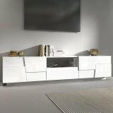 Mobile TV bianco 220x44x46h cm 4 ante e 1 cassetto - Maestrale