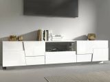 Mobile TV bianco 220x44x46h cm 4 ante e 1 cassetto - Maestrale