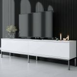 Mobile TV bianco e argento 180x30x47h cm modulabile - Espero
