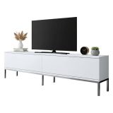 Mobile TV bianco e argento 180x30x47h cm modulabile - Espero