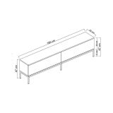 Mobile TV bianco e argento 180x30x47h cm modulabile - Espero