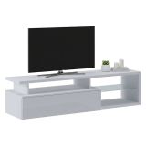 Mobile TV bianco e bianco lucido 160x38x41h cm in legno - Gisella