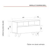 Mobile TV bianco e noce 90x29x50h cm in legno - Mun