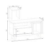 Mobile TV bianco e noce 90x29x51h cm in legno - Barrali