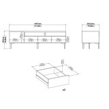 Mobile TV bianco e quercia 155x48x48h cm in legno - Rosata