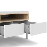 Mobile TV bianco e quercia 155x48x48h cm in legno - Rosata