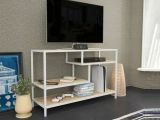 Mobile TV bianco e rovere 120x39x75h cm in legno - Ivette