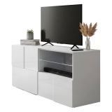 Mobile TV bianco lucido 122x43x57h cm in legno - Ward
