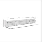 Mobile TV bianco lucido 225x38x39h cm 4 ante - Ame