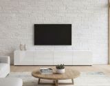 Mobile TV bianco lucido 225x38x39h cm 4 ante - Ame