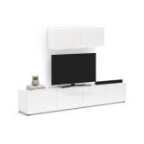 Mobile TV bianco lucido 225x38x39h cm 6 ante - Vongfong