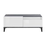 Mobile TV bianco lucido e ardesia 120x40x47h cm in legno - Atris