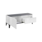 Mobile TV bianco lucido e ardesia 120x40x47h cm in legno - Atris