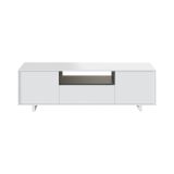 Mobile TV bianco lucido e grigio cenere 150x41x46h cm 3 ante - Andalusia