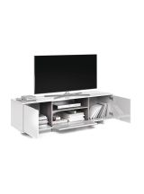 Mobile TV bianco lucido e grigio cenere 150x41x46h cm 3 ante - Andalusia
