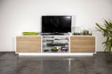 Mobile TV bianco lucido e noce 180x41x46h cm 2 ante - Lola