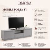 Mobile TV grigio 160x29x42h cm 3 ante - Morrigan