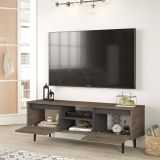 Mobile TV marrone e antracite 140x35x48h cm 2 ante - Toscana