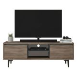 Mobile TV marrone e antracite 140x35x48h cm 2 ante - Toscana