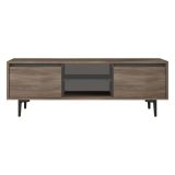 Mobile TV marrone e antracite 140x35x48h cm 2 ante - Toscana
