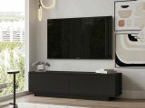 Mobile TV nero 140x35x38h cm 2 ante - Goro