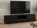 Mobile TV nero 177x39x38h cm 2 ante e 1 cassetto - Giaele