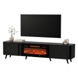 Mobile TV nero 190x40x58h cm 2 ante - Vicino