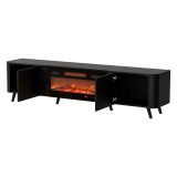 Mobile TV nero 190x40x58h cm 2 ante - Vicino
