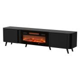 Mobile TV nero 190x40x58h cm 2 ante - Vicino
