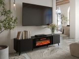 Mobile TV nero 190x40x58h cm 2 ante - Vicino