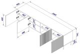 Mobile TV nero 200x42x52h cm 4 ante - Priocca