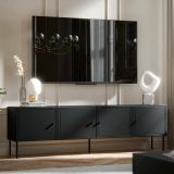 Mobile TV nero 201x40x60h cm 4 ante - Piode