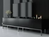 Mobile TV nero e argento 180x30x47h cm modulabile - Espero
