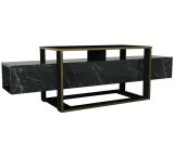 Mobile TV nero e oro 160x46x49h cm in legno - Jo