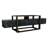 Mobile TV nero e oro 160x46x49h cm in legno - Jo
