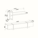 Mobile TV nero e oro 180x32x45h cm 3 ante - Beinasco