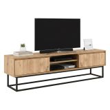 Mobile TV nero e quercia 140x40x50h cm in legno - Kira