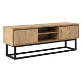 Mobile TV nero e quercia 180x40x50h cm in legno - Kira