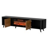 Mobile TV nero,noce 190x40x58h cm 2 ante - Vicino