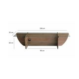 Mobile TV noce 158x35x40h cm in legno - Kasuga