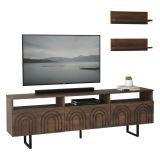 Mobile TV noce 170x30x40h cm 3 ante in legno - Barbania