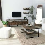 Mobile TV noce 170x30x40h cm 3 ante in legno - Barbania