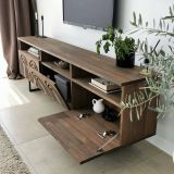Mobile TV noce 170x30x40h cm 3 ante in legno - Barbania
