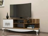 Mobile TV noce e bianco 130x45x50h cm in legno - Assolo