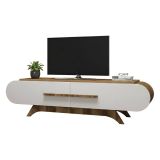 Mobile TV noce e bianco 145x36x49h cm 2 ante - Baghdad
