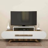 Mobile TV noce e bianco 145x36x49h cm 2 ante - Baghdad
